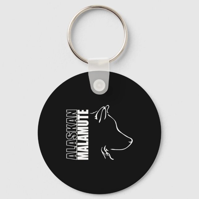 Alaskan Malamute Profile dog mum   Key Ring (Front)
