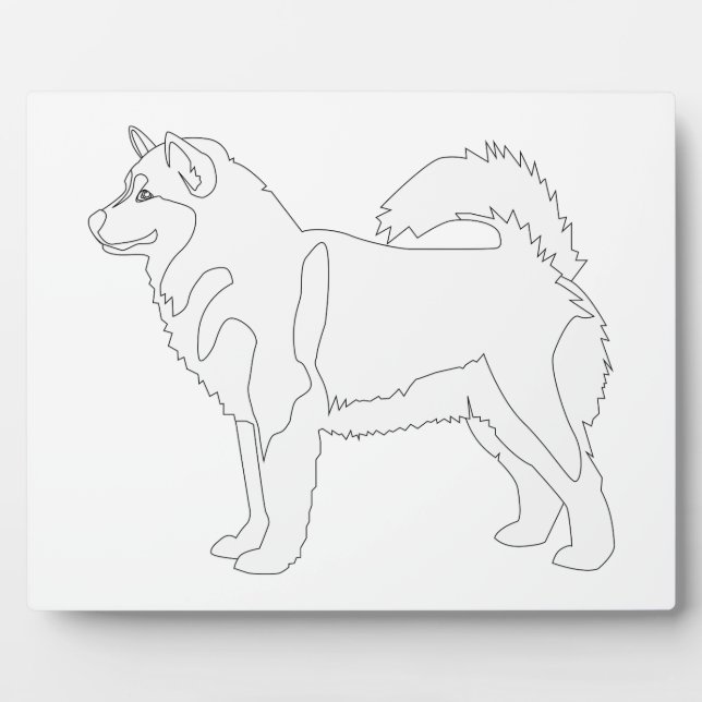 Alaskan Malamute Ready to Colour and Customise Plaque (Front)