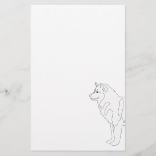 Alaskan Malamute Ready to Colour and Customise Stationery
