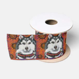 ALASKAN MALAMUTE SATIN RIBBON