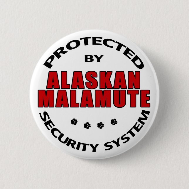 Alaskan Malamute Security 6 Cm Round Badge (Front)