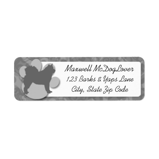 Alaskan Malamute Silhouette Return Address Label (Front)