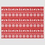 Alaskan Malamute Silhouettes Christmas Pattern Tissue Paper<br><div class="desc">Fun Red and White Christmas Sweater Style Pattern with Malamute Silhouettes</div>