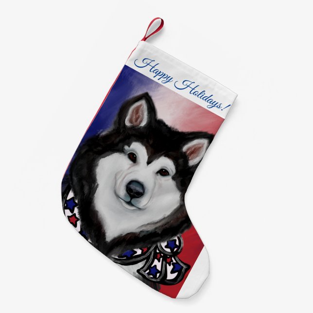 Alaskan  Malamute  Small Christmas Stocking (Front (Hanging))