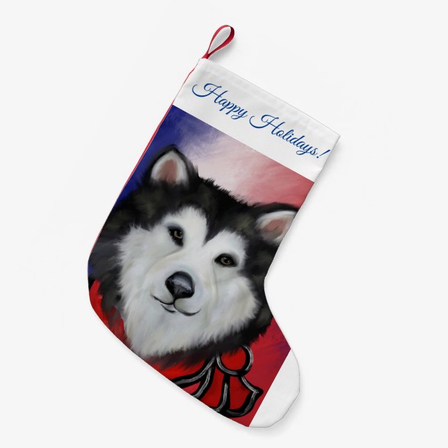 Alaskan  Malamute  Small Christmas Stocking (Front (Hanging))