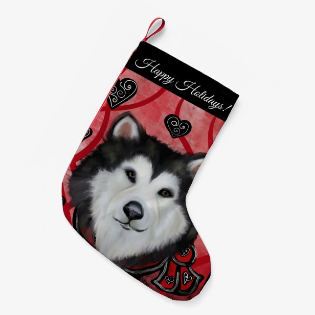 Alaskan Malamute  Small Christmas Stocking (Front (Hanging))