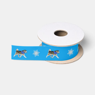 Alaskan Malamute Snowflake Ribbon Satin Ribbon