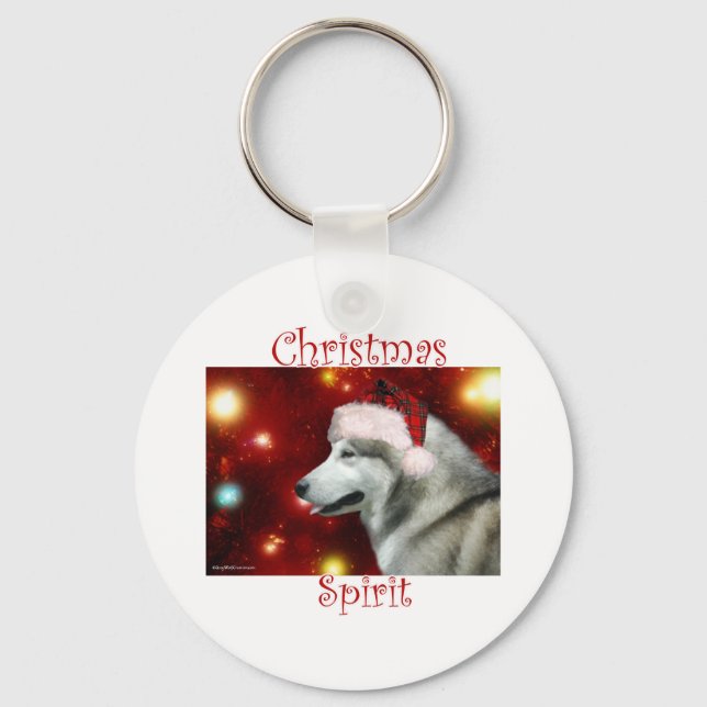 Alaskan Malamute Spirit Key Ring (Front)