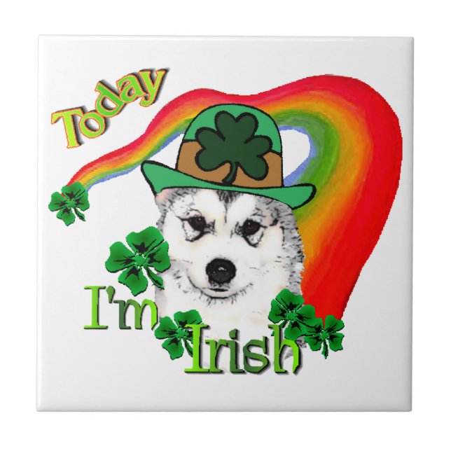 Alaskan Malamute St. Patrick's Day Tile (Front)