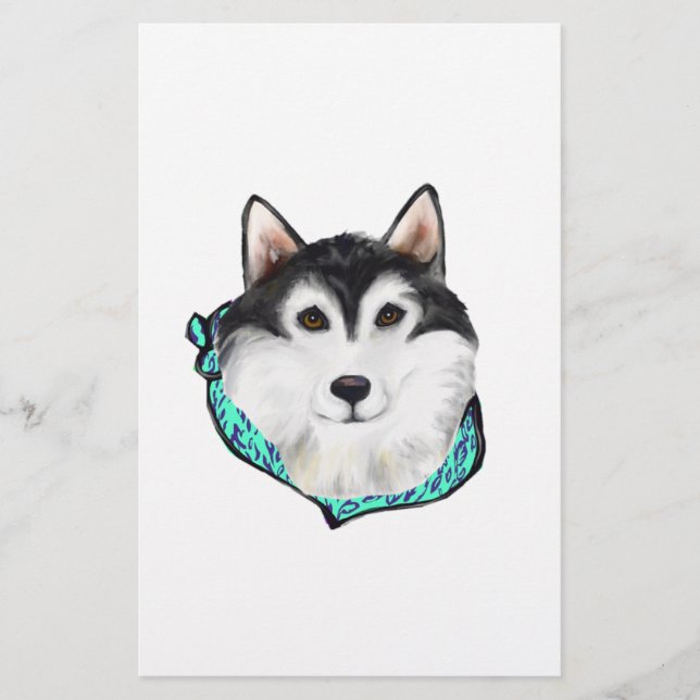 Alaskan Malamute Stationery (Front)