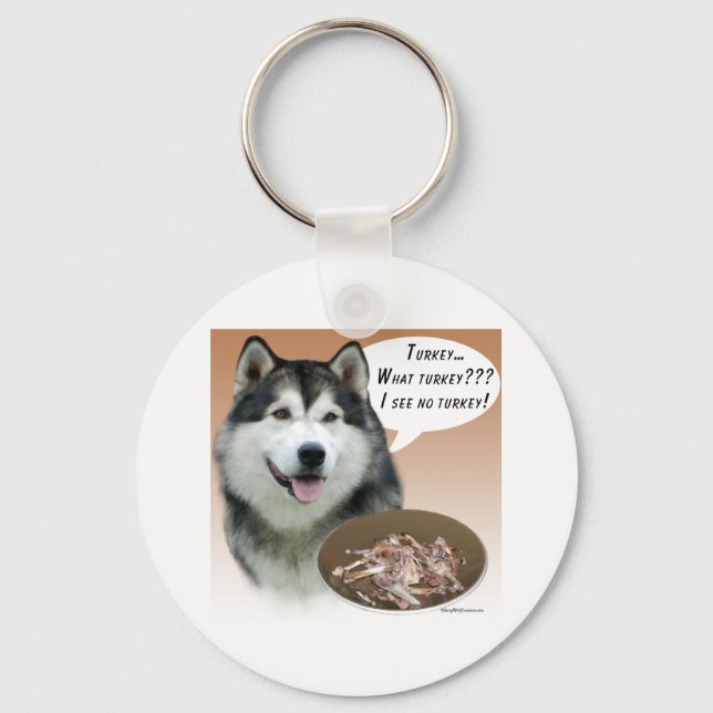 Alaskan Malamute Turkey Key Ring (Front)