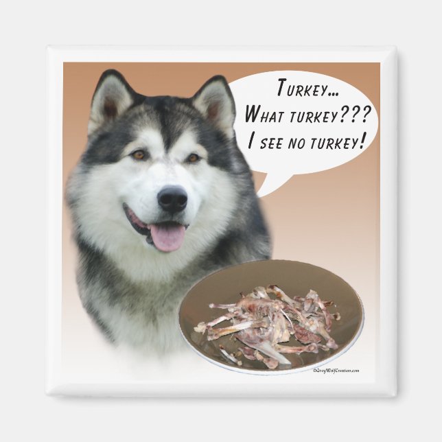 Alaskan Malamute Turkey Magnet (Front)