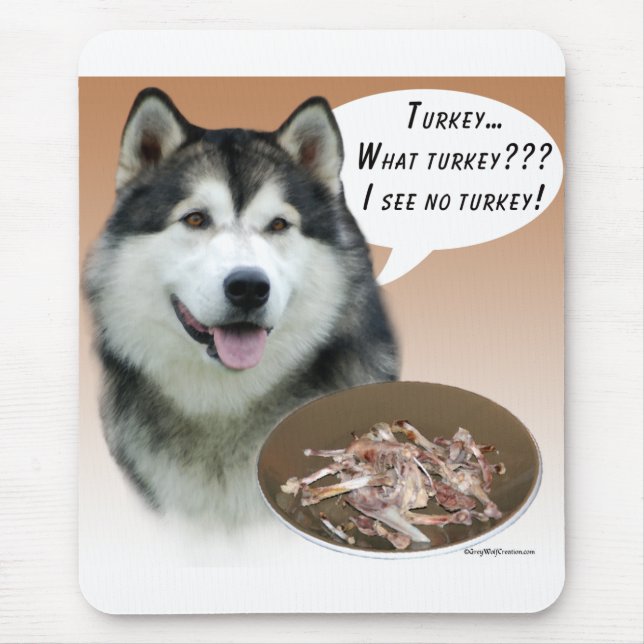Alaskan Malamute Turkey Mouse Pad (Front)