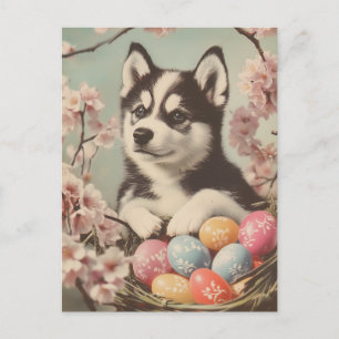 Alaskan malamute Vintage Easter Postcard