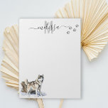 Alaskan Malamute Watercolor Monogram Personalised  Notepad<br><div class="desc">This design may be personalised in the area provided by changing the photo and/or text. Or it can be customised by clicking Personalise this Template and then choosing the click to customise further option and delete or change the colour of the background, add text, change the text colour or style,...</div>