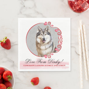 Alaskan Malamute Wedding Napkins With Dogs Photo