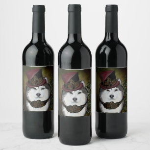 Alaskan Malamute Wine Label