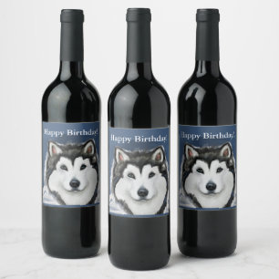Alaskan Malamute         Wine Label