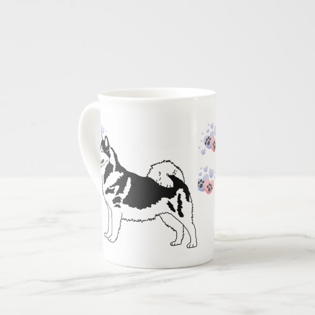 Alaskan Malamutes Bone China Mug (Front Left)