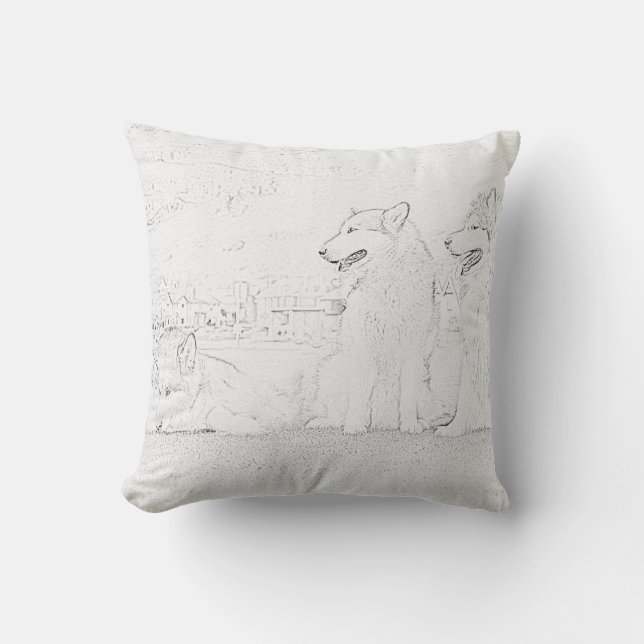 Alaskan Malamutes Cushion (Front)