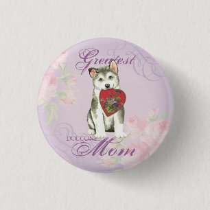 Alaskan Malemute Heart Mum 3 Cm Round Badge