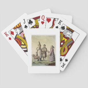Alaskan men and women dressed for fishing (colour playing cards
