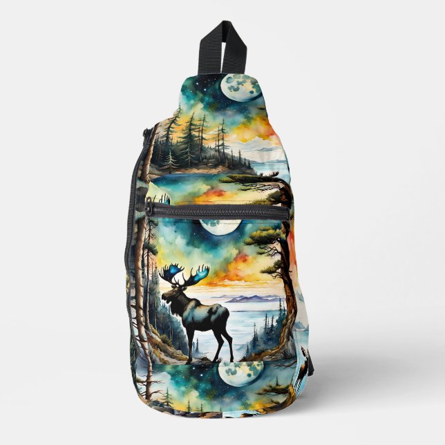 Alaskan Moose at the Bay Sling Bag (Front)