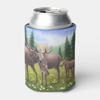 Alaskan Moose Family Can Cooler