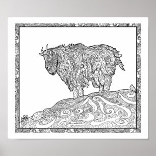 Alaskan mountain goat poster