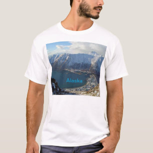 Alaskan Mountain Range and City Below T-Shirt