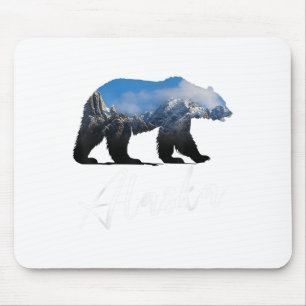 Alaskan Mountains Bear Grizzly Alaska State Souven Mouse Pad