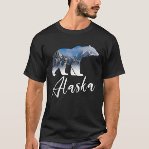 Alaskan Mountains Bear Grizzly Alaska State Souven T-Shirt