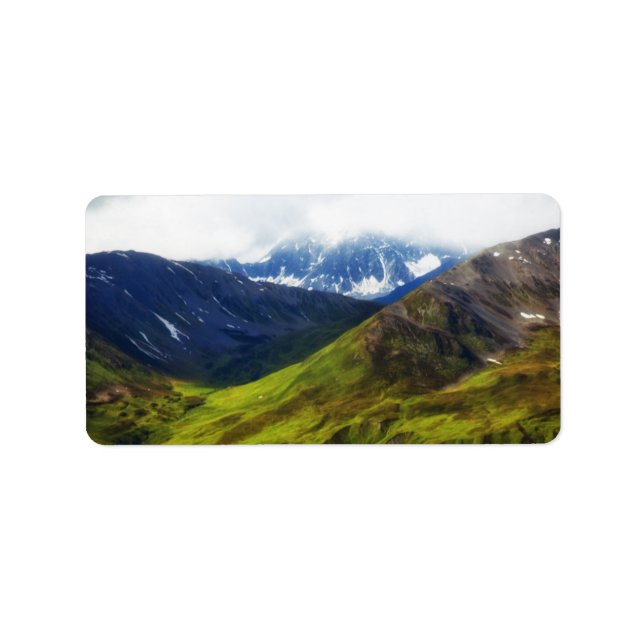 Alaskan Mountains Scene Label (Front)