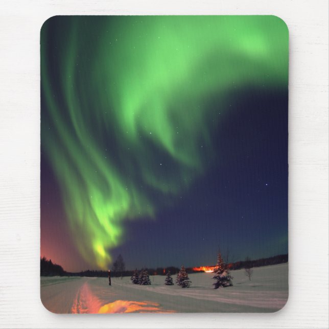 Alaskan Northern Lights Night Photo Mouse Pad (Front)