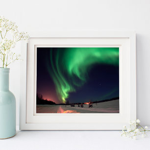 Alaskan Northern Lights Night Photo Poster