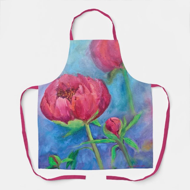 Alaskan Peonies Apron (Front)