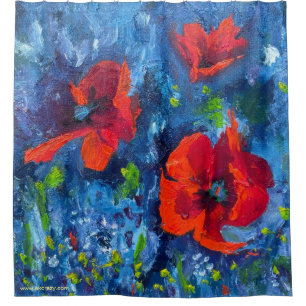 Alaskan Poppies Shower Curtain