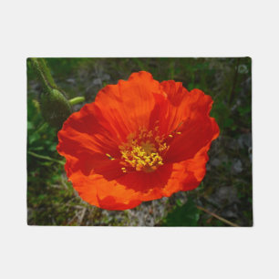 Alaskan Red Poppy Colourful Flower Doormat