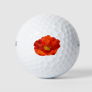 Alaskan Red Poppy Colourful Flower Golf Balls