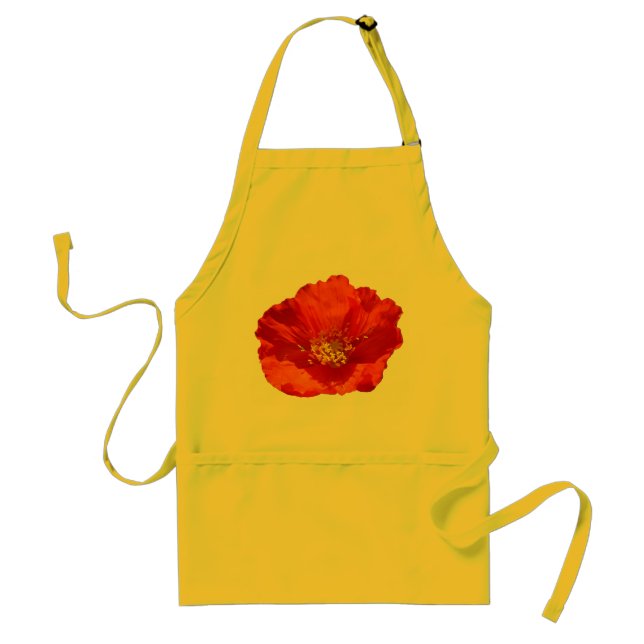 Alaskan Red Poppy Colourful Flower Standard Apron (Front)