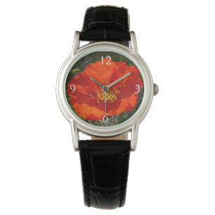 Alaskan Red Poppy Colourful Flower Watch