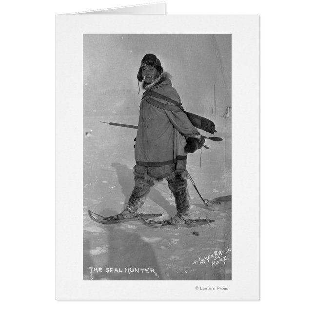Alaskan Seal Hunter with Snowshoes Photograph (Front)