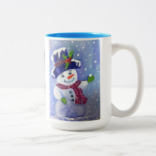 Alaskan Snowman Two tone 15oz coffee mug