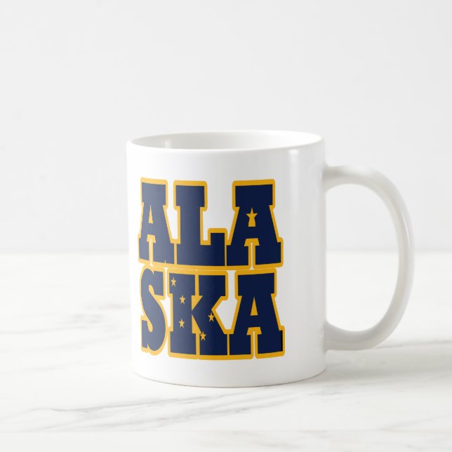 Alaskan State flag text Coffee Mug (Right)
