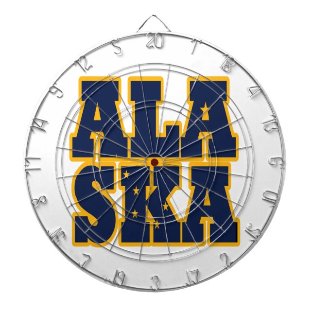 Alaskan State flag text Dartboard (Front)