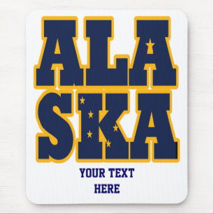 Alaskan State flag text Mouse Pad