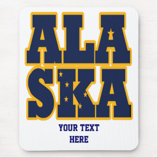 Alaskan State flag text Mouse Pad