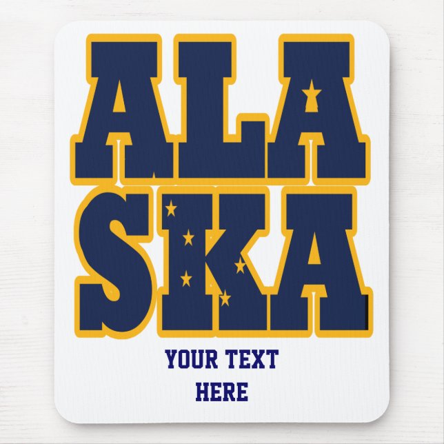 Alaskan State flag text Mouse Pad (Front)