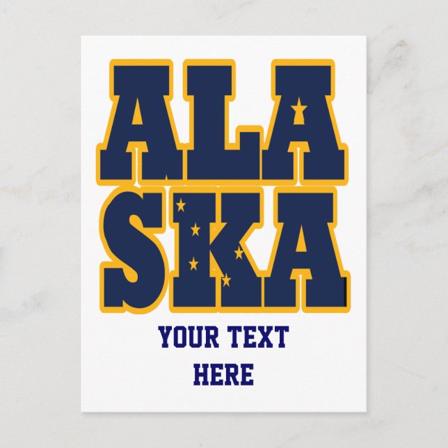 Alaskan State flag text Postcard (Front)