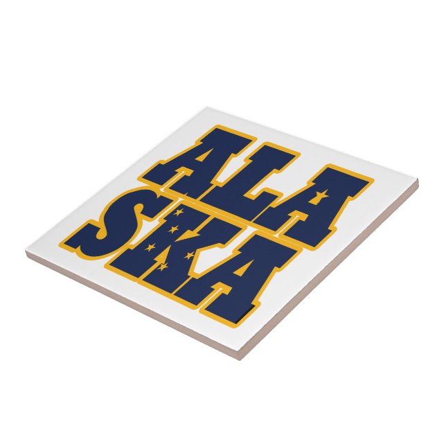 Alaskan State flag text Tile (Side)